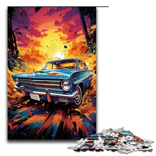 1000 teiliges Puzzle für Erwachsene farbenfrohes psychedelisches Retro Auto bei Sonnenuntergang Lernpuzzle Lernspiel für Geburtstag und Weihnachten 75 x 50 cm 1000 teiliges Puzzle für Erwachsene farbenfrohes psychedelisches Retro Auto bei Sonnenuntergang Lernpuzzle Lernspiel für Geburtstag und Weihnachten 75 x 50 cm von QSYFNBZL