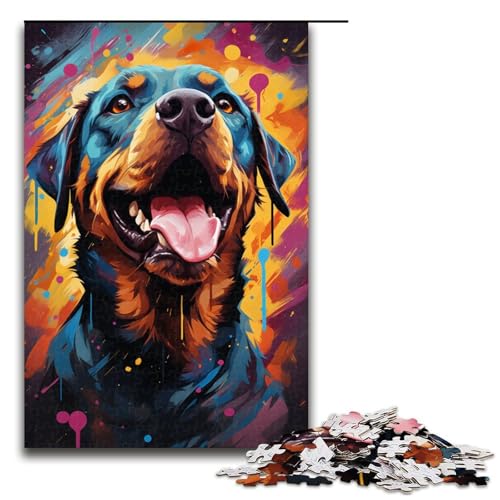 1000 teiliges Puzzle für Erwachsene farbenfrohes psychedelisches Rottweiler Lernpuzzle Lernspiel für Geburtstag und Weihnachten 75 x 50 cm 1000 teiliges Puzzle für Erwachsene farbenfrohes psychedelisches Rottweiler Lernpuzzle Lernspiel für Geburtstag und Weihnachten 75 x 50 cm von QSYFNBZL