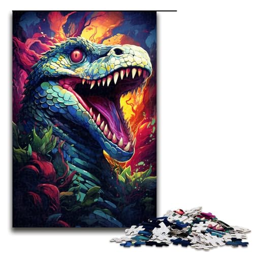 1000 teiliges Puzzle für Erwachsene farbenfrohes psychedelisches Schlangengemälde Puzzle für Erwachsene Holzpuzzle anspruchsvolles Spiel 75 x 50 cm 1000 teiliges Puzzle für Erwachsene farbenfrohes psychedelisches Schlangengemälde Puzzle für Erwachsene Holzpuzzle anspruchsvolles Spiel 75 x 50 cm von QSYFNBZL