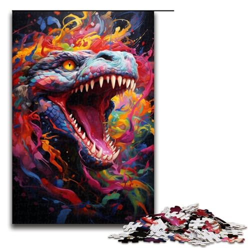 1000 teiliges Puzzle für Erwachsene farbenfrohes psychedelisches Schlangengemälde Puzzle für Erwachsene Holzpuzzle anspruchsvolles Spiel 75 x 50 cm 1000 teiliges Puzzle für Erwachsene farbenfrohes psychedelisches Schlangengemälde Puzzle für Erwachsene Holzpuzzle anspruchsvolles Spiel 75 x 50 cm von QSYFNBZL