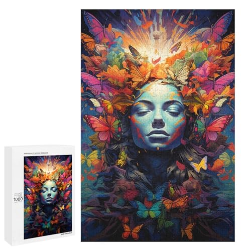 1000 teiliges Puzzle für Erwachsene farbenfrohes psychedelisches Schmetterlingsmädchen Puzzle für Lernspiele Herausforderung Spielzeug Kunstwerk Geschenk 75 x 50 cm 1000 teiliges Puzzle für Erwachsene farbenfrohes psychedelisches Schmetterlingsmädchen Puzzle für Lernspiele Herausforderung Spielzeug Kunstwerk Geschenk 75 x 50 cm von QSYFNBZL