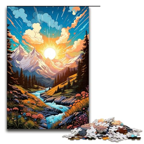 1000 teiliges Puzzle für Erwachsene farbenfrohes psychedelisches Sonnenuntergangs Berg Puzzle Familienunterhaltungsspielzeug einzigartige Heimdekoration und Geschenke 75 x 50 cm 1000 teiliges Puzzle für Erwachsene farbenfrohes psychedelisches Sonnenuntergangs Berg Puzzle Familienunterhaltungsspielzeug einzigartige Heimdekoration und Geschenke 75 x 50 cm von QSYFNBZL