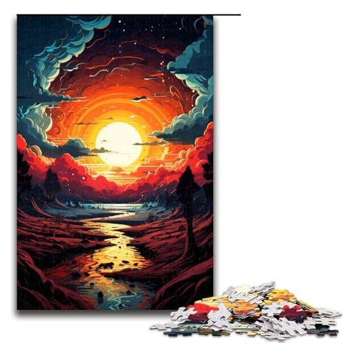 1000 teiliges Puzzle für Erwachsene farbenfrohes psychedelisches Sonnenuntergangs Puzzle für Kinder Holzpuzzle Lernspiel für Erwachsene 75 x 50 cm 1000 teiliges Puzzle für Erwachsene farbenfrohes psychedelisches Sonnenuntergangs Puzzle für Kinder Holzpuzzle Lernspiel für Erwachsene 75 x 50 cm von QSYFNBZL