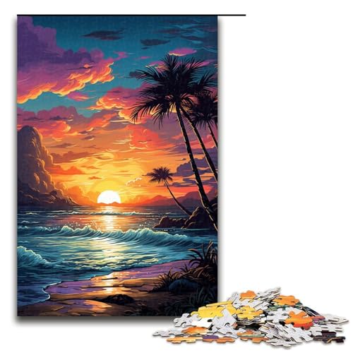 1000 teiliges Puzzle für Erwachsene farbenfrohes psychedelisches Sonnenuntergangs Strand Puzzle für Kinder Holzpuzzle Lernspiel für Erwachsene 75 x 50 cm 1000 teiliges Puzzle für Erwachsene farbenfrohes psychedelisches Sonnenuntergangs Strand Puzzle für Kinder Holzpuzzle Lernspiel für Erwachsene 75 x 50 cm von QSYFNBZL