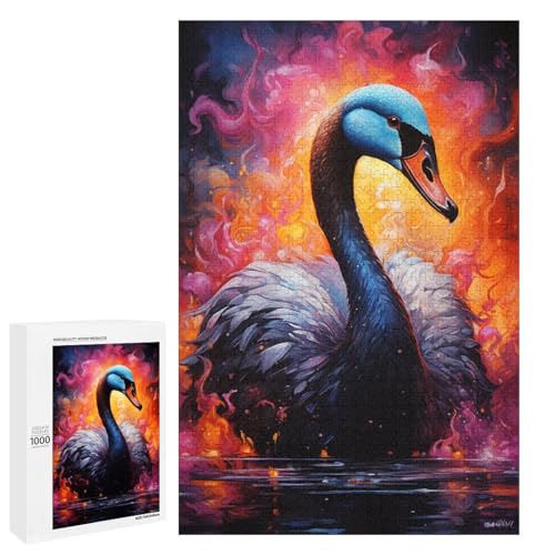 1000 teiliges Puzzle für Erwachsene farbenfrohes psychedelisches Tier schwarzer Schwan Puzzle für Lernspiele Herausforderung Spielzeug Kunstwerk Geschenk 75 x 50 cm 1000 teiliges Puzzle für Erwachsene farbenfrohes psychedelisches Tier schwarzer Schwan Puzzle für Lernspiele Herausforderung Spielzeug Kunstwerk Geschenk 75 x 50 cm von QSYFNBZL