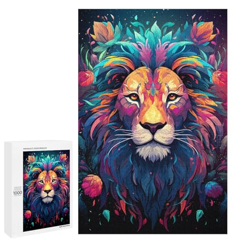 1000 teiliges Puzzle für Erwachsene farbenfrohes psychedelisches Tierlöwen Puzzle für Lernspiele Herausforderung Spielzeug Kunstwerk Geschenk 75 x 50 cm 1000 teiliges Puzzle für Erwachsene farbenfrohes psychedelisches Tierlöwen Puzzle für Lernspiele Herausforderung Spielzeug Kunstwerk Geschenk 75 x 50 cm von QSYFNBZL