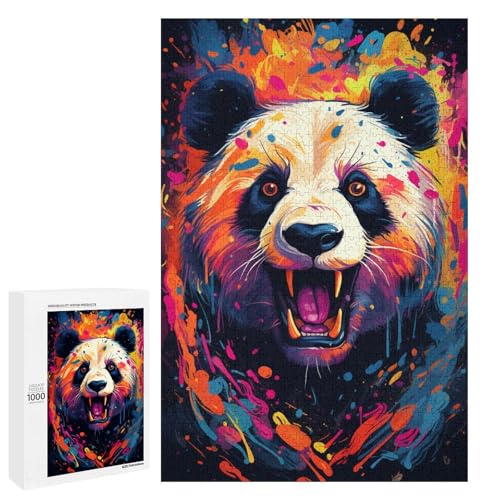 1000 teiliges Puzzle für Erwachsene farbenfrohes psychedelisches Tierpanda Puzzle für Erwachsene Holzpuzzle anspruchsvolles Spiel 75 x 50 cm 1000 teiliges Puzzle für Erwachsene farbenfrohes psychedelisches Tierpanda Puzzle für Erwachsene Holzpuzzle anspruchsvolles Spiel 75 x 50 cm von QSYFNBZL