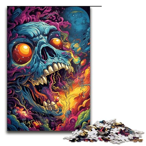 1000 teiliges Puzzle für Erwachsene farbenfrohes psychedelisches Totenkopf Puzzle für Erwachsene Holzpuzzle anspruchsvolles Spiel 75 x 50 cm 1000 teiliges Puzzle für Erwachsene farbenfrohes psychedelisches Totenkopf Puzzle für Erwachsene Holzpuzzle anspruchsvolles Spiel 75 x 50 cm von QSYFNBZL