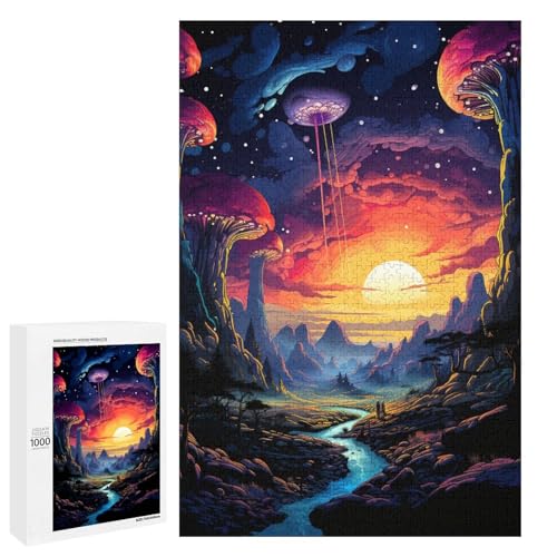 1000 teiliges Puzzle für Erwachsene farbenfrohes psychedelisches Traumland Puzzle Geburtstagsgeschenk für Teenager ab 14 Jahren 75 x 50 cm von QSYFNBZL