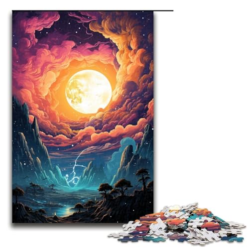 1000 teiliges Puzzle für Erwachsene farbenfrohes psychedelisches Vollmond Puzzle für Erwachsene Holzpuzzle anspruchsvolles Spiel 75 x 50 cm 1000 teiliges Puzzle für Erwachsene farbenfrohes psychedelisches Vollmond Puzzle für Erwachsene Holzpuzzle anspruchsvolles Spiel 75 x 50 cm von QSYFNBZL
