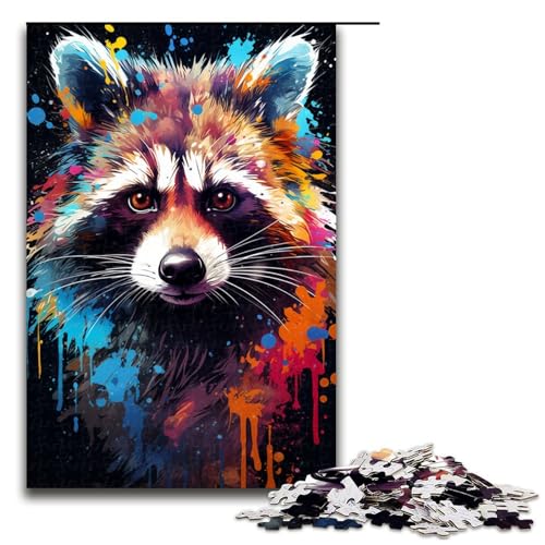 1000 teiliges Puzzle für Erwachsene farbenfrohes psychedelisches Waschbär Puzzle für Erwachsene Holzpuzzle anspruchsvolles Spiel 75 x 50 cm 1000 teiliges Puzzle für Erwachsene farbenfrohes psychedelisches Waschbär Puzzle für Erwachsene Holzpuzzle anspruchsvolles Spiel 75 x 50 cm von QSYFNBZL