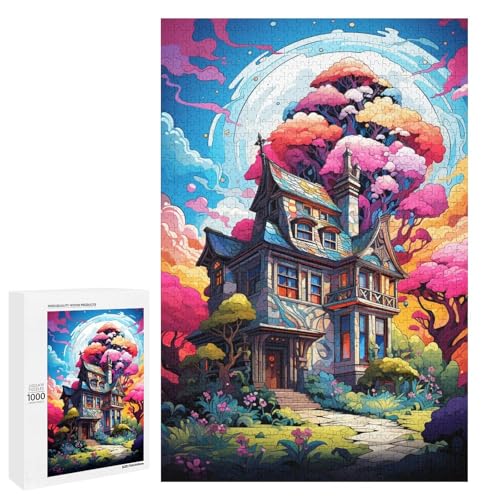 1000 teiliges Puzzle für Erwachsene farbenfrohes psychedelisches ästhetisches Pastellhaus Spiel Puzzles ganze Familie 75 x 50 cm 1000 teiliges Puzzle für Erwachsene farbenfrohes psychedelisches ästhetisches Pastellhaus Spiel Puzzles ganze Familie 75 x 50 cm von QSYFNBZL