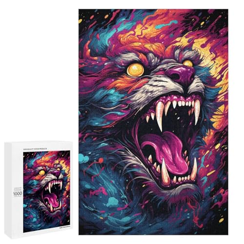 1000 teiliges Puzzle für Erwachsene farbenfrohes psychedelisches böses Totenkopf Puzzle für Lernspiele Herausforderung Spielzeug Kunstwerk Geschenk 75 x 50 cm 1000 teiliges Puzzle für Erwachsene farbenfrohes psychedelisches böses Totenkopf Puzzle für Lernspiele Herausforderung Spielzeug Kunstwerk Geschenk 75 x 50 cm von QSYFNBZL