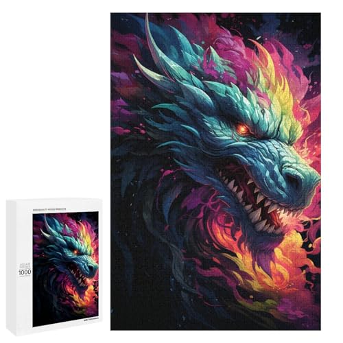 1000 teiliges Puzzle für Erwachsene farbenfrohes psychedelisches kosmisches Drachen Puzzle für Erwachsene Holzpuzzle anspruchsvolles Spiel 75 x 50 cm 1000 teiliges Puzzle für Erwachsene farbenfrohes psychedelisches kosmisches Drachen Puzzle für Erwachsene Holzpuzzle anspruchsvolles Spiel 75 x 50 cm von QSYFNBZL
