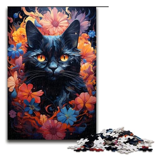 1000 teiliges Puzzle für Erwachsene farbenfrohes psychedelisches schwarzes Katzen Lernpuzzle Lernspiel für Geburtstag und Weihnachten 75 x 50 cm 1000 teiliges Puzzle für Erwachsene farbenfrohes psychedelisches schwarzes Katzen Lernpuzzle Lernspiel für Geburtstag und Weihnachten 75 x 50 cm von QSYFNBZL