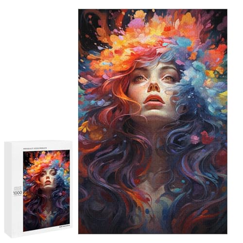 1000 teiliges Puzzle für Erwachsene farbenfrohes psychedelisches wunderschönes Hexen Puzzle für Erwachsene Holzpuzzle anspruchsvolles Spiel 75 x 50 cm 1000 teiliges Puzzle für Erwachsene farbenfrohes psychedelisches wunderschönes Hexen Puzzle für Erwachsene Holzpuzzle anspruchsvolles Spiel 75 x 50 cm von QSYFNBZL