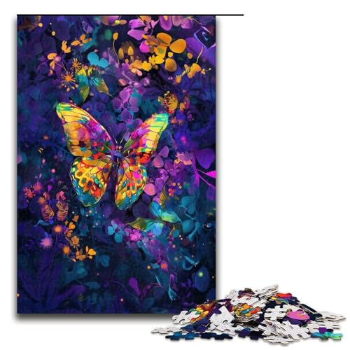 1000 teiliges Puzzle für Erwachsene farbenfrohes schönes Schmetterlings Puzzle für Lernspiele Herausforderung Spielzeug Kunstwerk Geschenk 1000 PCS von QSYFNBZL