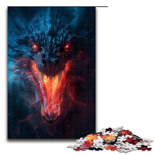 1000 teiliges Puzzle für Erwachsene gefährlicher Drache Geburtstagsgeschenk für Teenager ab 14 Jahren 75 x 50 cm 1000 teiliges Puzzle für Erwachsene gefährlicher Drache Geburtstagsgeschenk für Teenager ab 14 Jahren 75 x 50 cm von QSYFNBZL