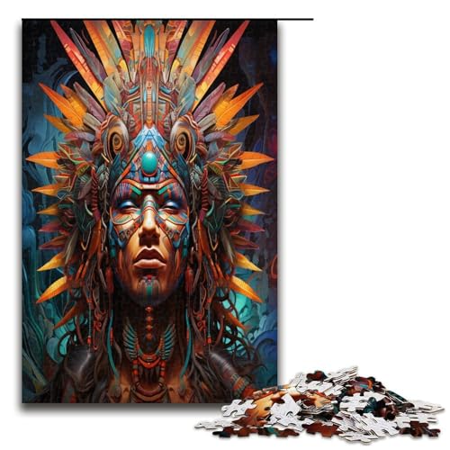 1000 teiliges Puzzle für Erwachsene psychedelisches Cherokee Indianer Puzzle praktisches Spiel 1000 Teile von QSYFNBZL