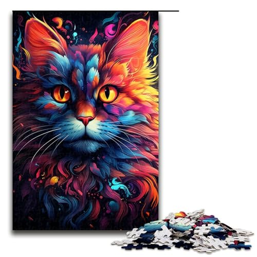 1000 teiliges Puzzle für Erwachsene seltsame psychedelische kleine Schwarze Katze Denksport Puzzle Weihnachts und Geburtstagsgeschenke 75 x 50 cm 1000 teiliges Puzzle für Erwachsene seltsame psychedelische kleine Schwarze Katze Denksport Puzzle Weihnachts und Geburtstagsgeschenke 75 x 50 cm von QSYFNBZL