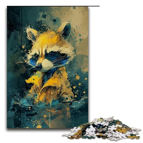1000 teiliges Puzzle für Erwachsene süßes kleines gelbes Waschbär Puzzlespiel perfekte Dekoration für Teenager ab 14 Jahren 1000 Teile von QSYFNBZL
