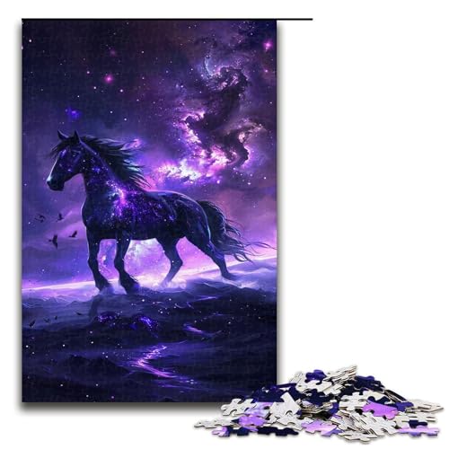 1000 teiliges Puzzle für Erwachsene verträumtes lila Pferde Puzzle Hands on Spiel 1000 Teile von QSYFNBZL