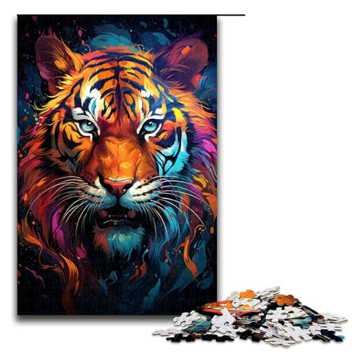 1000 teiliges Puzzle für Erwachsene wildes Gemälde Feuertiger Puzzle für Erwachsene Holzpuzzle anspruchsvolles Spiel 75 x 50 cm 1000 teiliges Puzzle für Erwachsene wildes Gemälde Feuertiger Puzzle für Erwachsene Holzpuzzle anspruchsvolles Spiel 75 x 50 cm von QSYFNBZL