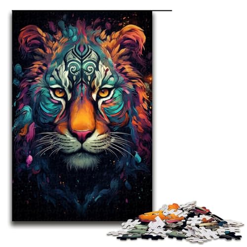 1000 teiliges Puzzle geheimnisvolles Gemälde Tiger Puzzle für Erwachsene Holzpuzzle Lernspiel 75 x 50 cm 1000 teiliges Puzzle geheimnisvolles Gemälde Tiger Puzzle für Erwachsene Holzpuzzle Lernspiel 75 x 50 cm von QSYFNBZL