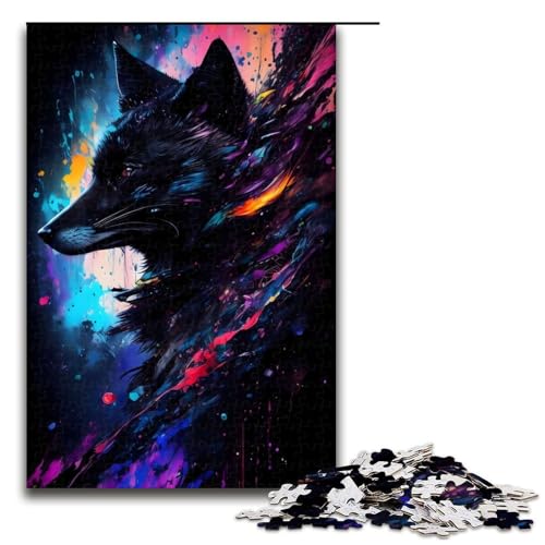 1000 teiliges Puzzle mit Porträt eines schwarzen Fuchses Holzpuzzle Lernspiele Heimdekoration 75 x 50 cm 1000 teiliges Puzzle mit Porträt eines schwarzen Fuchses Holzpuzzle Lernspiele Heimdekoration 75 x 50 cm von QSYFNBZL