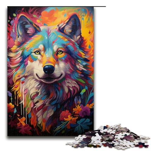 1000 teiliges Puzzle mit farbenfrohem psychedelischem Porträt eines Schattenwolfs Geschenk Puzzle für Erwachsene Weihnachtswunschliste mit Weihnachtsmann für Teenager ab 14 Jahren 75 x 50 cm 1000 teiliges Puzzle mit farbenfrohem psychedelischem Porträt eines Schattenwolfs Geschenk Puzzle für Erwachsene Weihnachtswunschliste mit Weihnachtsmann für Teenager ab 14 Jahren 75 x 50 cm von QSYFNBZL
