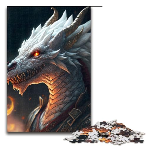 1000 teiliges Puzzle mystisches Drachen Kunstwerk Puzzle für Erwachsene Holzpuzzle Lernspiel 75 x 50 cm von QSYFNBZL