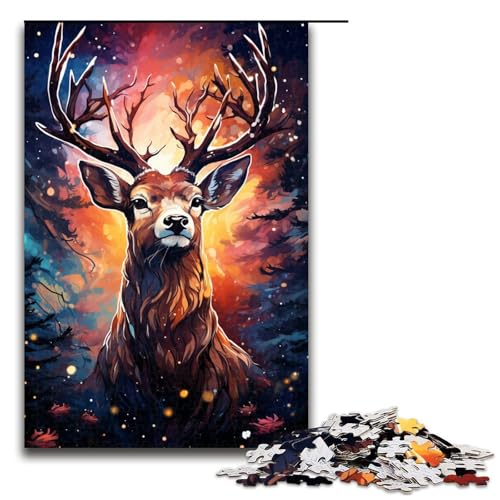 1000 teiliges Puzzle niedlicher Hirsch Leuchtend bunt psychedelisch für Erwachsene Holzpuzzle Familienspiele 75 x 50 cm 1000 teiliges Puzzle niedlicher Hirsch Leuchtend bunt psychedelisch für Erwachsene Holzpuzzle Familienspiele 75 x 50 cm von QSYFNBZL