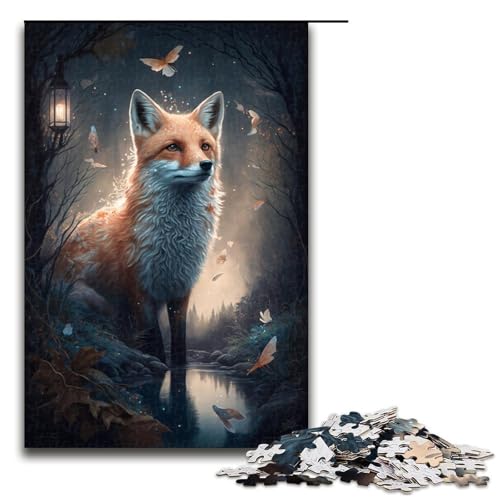 1000 teiliges Puzzle niedliches Kunst Fuchs Puzzle für Erwachsene Holz Familienspiel 1000 Teile von QSYFNBZL