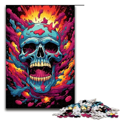 1000 teiliges Puzzle psychedelische Farbmonster Puzzles Holzpuzzles Lernspiele Heimdekoration 75 x 50 cm von QSYFNBZL