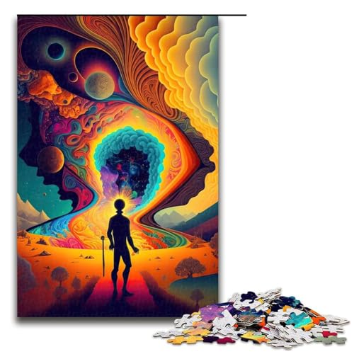 1000 teiliges Puzzle psychedelische Puzzles Holzpuzzles Lernspiele Heimdekoration 75 x 50 cm von QSYFNBZL