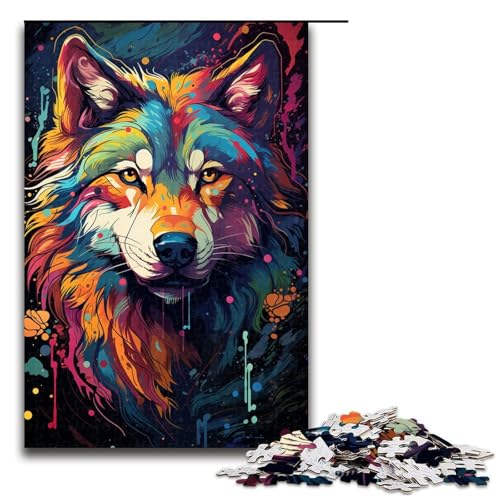 1000 teiliges Puzzle psychedelisches Farbgemälde Wolf Puzzle für Erwachsene Holzpuzzle Lernspiel 75 x 50 cm 1000 teiliges Puzzle psychedelisches Farbgemälde Wolf Puzzle für Erwachsene Holzpuzzle Lernspiel 75 x 50 cm von QSYFNBZL