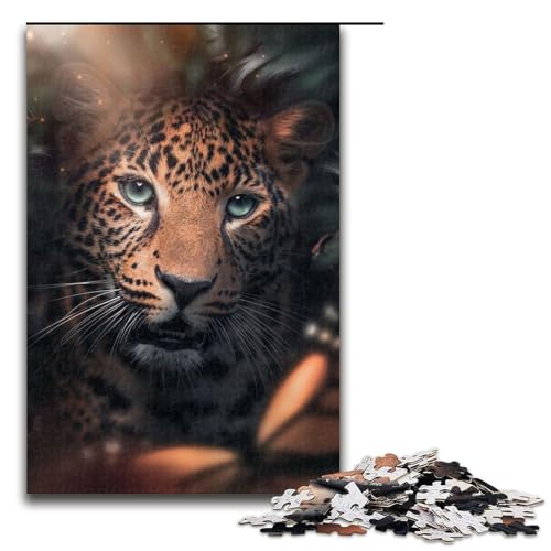 1000 teiliges Puzzle wunderschönes Leoparden Puzzle für Erwachsene Holzpuzzle Lernspiel 75 x 50 cm von QSYFNBZL