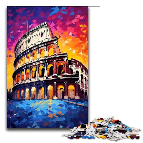 1000 teiliges Puzzle: Das Kolosseum im antiken Rom ist umgeben Puzzles für Erwachsene Holzpuzzle Lernspiel 1000 Teile von QSYFNBZL