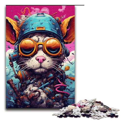 1000 teiliges Roboter Ratten Puzzle von SplattersLots of Thick Coloured Clouds Geschenk Puzzle für Erwachsene Weihnachtswunschliste mit Weihnachtsmann für Teenager ab 14 Jahren 75 x 50 cm von QSYFNBZL