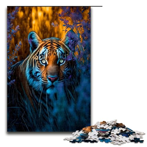 1000 teiliges Tiger Puzzlespiel für Erwachsene geeignet für Paare und Teenager ab 14 Jahren 75 x 50 cm von QSYFNBZL