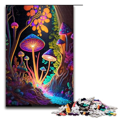 1000 teiliges Trippy Forest Puzzle Geschenk Puzzle für Erwachsene Weihnachtswunschliste mit Weihnachtsmann für Teenager ab 14 Jahren 75 x 50 cm von QSYFNBZL