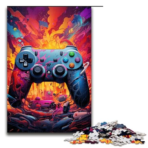 1000 teiliges buntes psychedelisches Griffpuzzle Geschenk Puzzle für Erwachsene Weihnachtswunschliste mit Weihnachtsmann für Teenager ab 14 Jahren 75 x 50 cm von QSYFNBZL