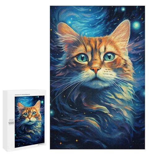 1000 teiliges buntes psychedelisches Katzenpuzzle Geschenk Puzzle für Erwachsene Weihnachtswunschliste mit Weihnachtsmann für Teenager ab 14 Jahren 75 x 50 cm 1000 teiliges buntes psychedelisches Katzenpuzzle Geschenk Puzzle für Erwachsene Weihnachtswunschliste mit Weihnachtsmann für Teenager ab 14 Jahren 75 x 50 cm von QSYFNBZL