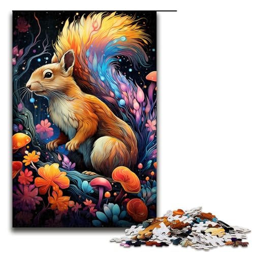 Buntes psychedelisches Eichhörnchen Puzzle mit 1000 Teilen für Erwachsene als Geschenk geeignet für Jugendliche ab 14 Jahren 75 x 50 cm Buntes psychedelisches Eichhörnchen Puzzle mit 1000 Teilen für Erwachsene als Geschenk geeignet für Jugendliche ab 14 Jahren 75 x 50 cm von QSYFNBZL