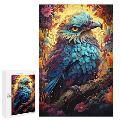 Buntes psychedelisches Elementarvogel Puzzle mit 1000 Teilen für Erwachsene als Geschenk geeignet für Jugendliche ab 14 Jahren 75 x 50 cm von QSYFNBZL