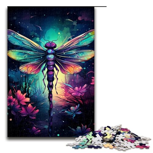 Buntes psychedelisches Galaxie Libellen Puzzle mit 1000 Teilen für Erwachsene als Geschenk geeignet für Jugendliche ab 14 Jahren 75 x 50 cm von QSYFNBZL