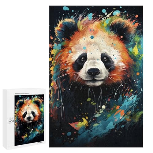 Buntes psychedelisches süßes kleines Panda Puzzle mit 1000 Teilen für Erwachsene als Geschenk geeignet für Teenager ab 14 Jahren 75 x 50 cm Buntes psychedelisches süßes kleines Panda Puzzle mit 1000 Teilen für Erwachsene als Geschenk geeignet für Teenager ab 14 Jahren 75 x 50 cm von QSYFNBZL
