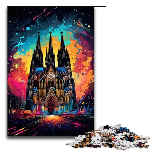 Die farbenfrohe Psychedelia des Kölner Doms 1000 teiliges Puzzle für Erwachsene als Geschenk geeignet für Jugendliche ab 14 Jahren 75 x 50 cm Die farbenfrohe Psychedelia des Kölner Doms 1000 teiliges Puzzle für Erwachsene als Geschenk geeignet für Jugendliche ab 14 Jahren 75 x 50 cm von QSYFNBZL