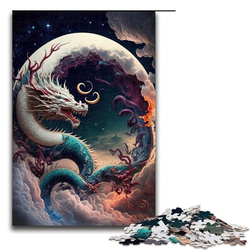 Drachen Puzzle 1000 Teile für Erwachsene als Geschenk geeignet für Jugendliche ab 14 Jahren 75 x 50 cm von QSYFNBZL