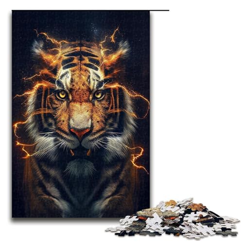 Elemental Lightning Tigers 1000 teiliges Puzzle für Erwachsene als Geschenk geeignet für Teenager ab 14 Jahren 1000 Teile Elemental Lightning Tigers 1000 teiliges Puzzle für Erwachsene als Geschenk geeignet für Teenager ab 14 Jahren 1000 Teile von QSYFNBZL